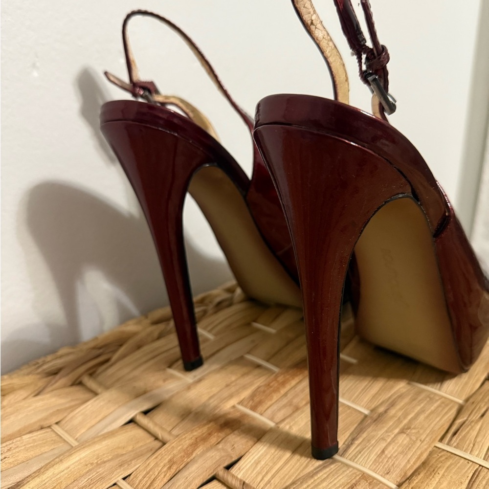 Boutique 9 Red Slingback Heels with Peep-Toe and Stiletto - Picture 2 of 8
